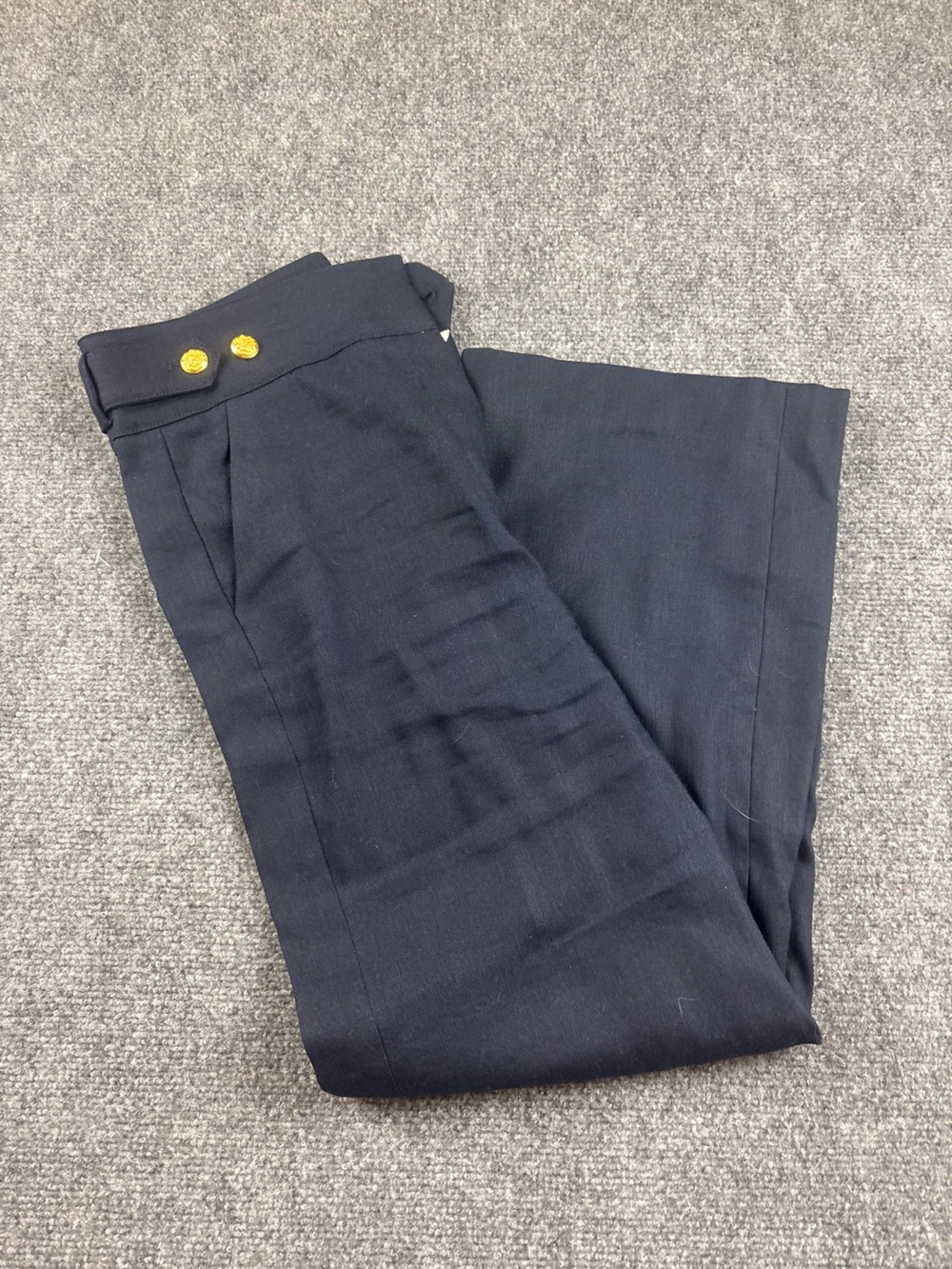 VERONICA BEARD Women’s Blue linen blend Wide Leg Pant w/Gold Buttons size - 6